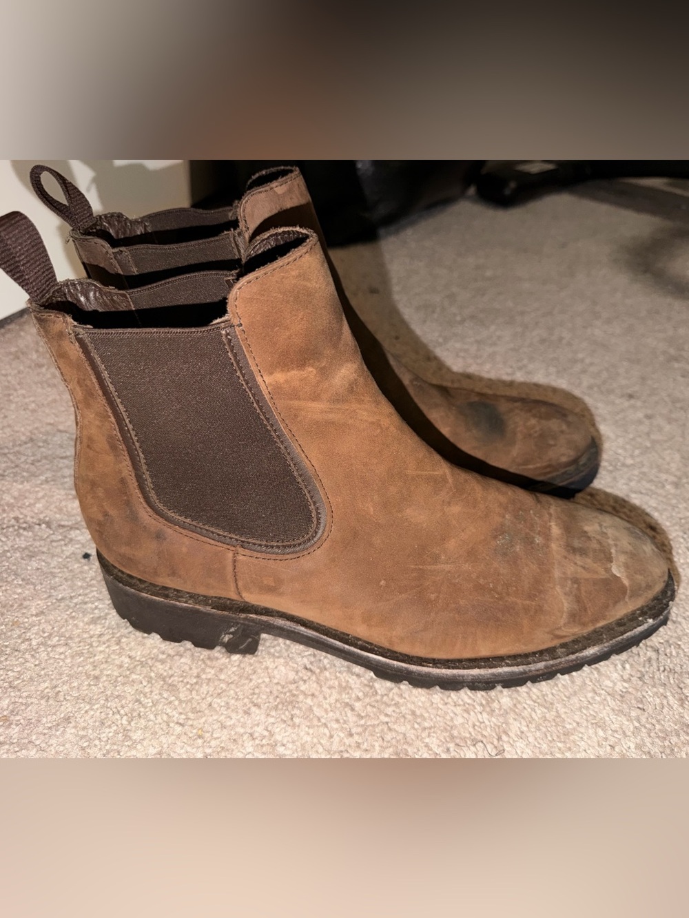 Men's Thursday Boots Brown Chelsea Boots - Classic Slip-On Work Style - Picture 3 of 6